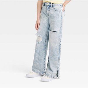 Art Class High-Rise Wide Leg Jeans Light Wash Blue Various Sizes Destroyed